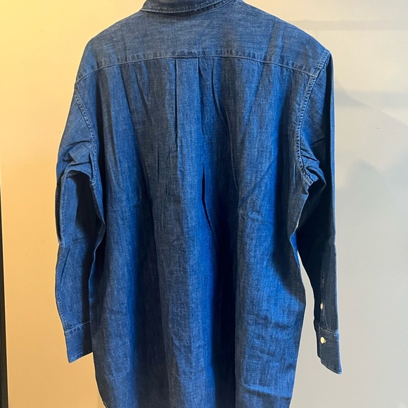 MUJI brand, long sleeve Woman’s denim tunic size S pit to pit length 23 inches - Picture 2 of 11